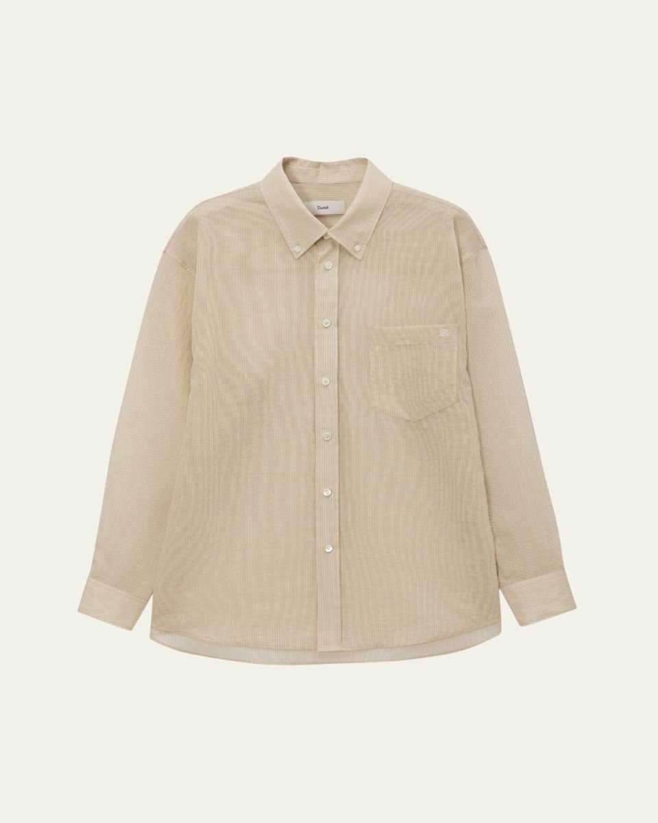 Sheer Button-Front Shirt